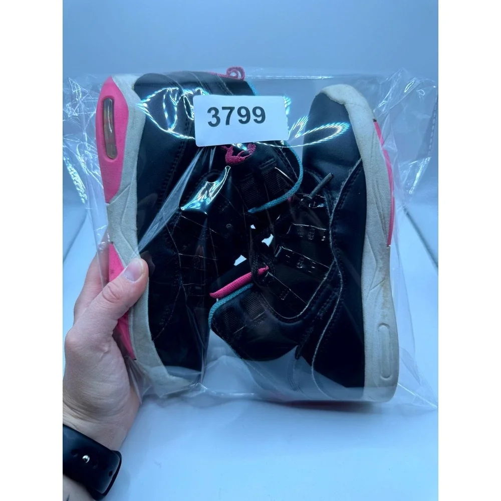 Shaq Full Press Girls‎ 2 M Sneaker Black Pink Leather Lace Up Basketball Shoes